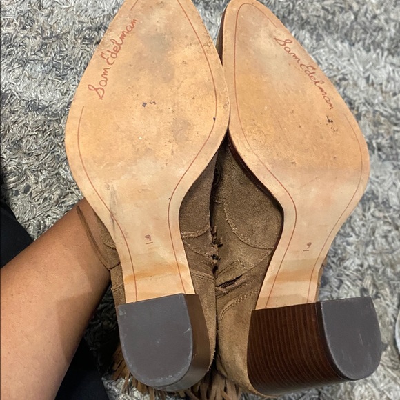 Sam Edelman Brown Fringed western Heeled Boots sz 9 - Picture 9 of 9